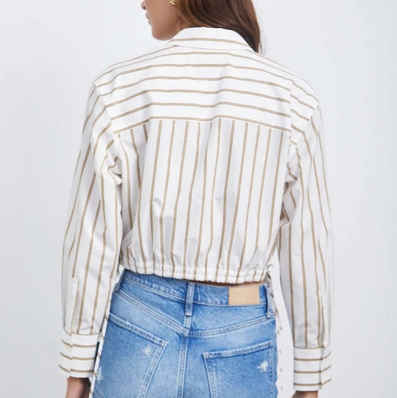 NWT Rails Ivory Daffodil Nicki Long Sleves Cropped Button Down Shirt S - Picture 8 of 8